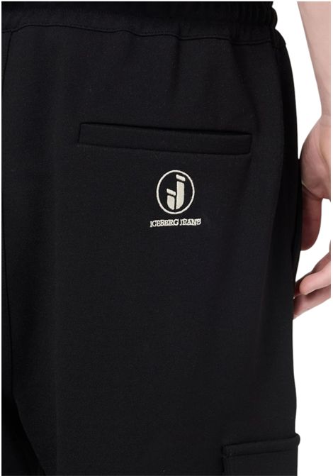 Couli Cargo Fit Trousers in herringbone wool blend ICEBERG JEANS | Trousers | B021PPM19000